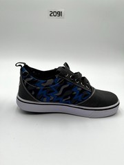 Heelys Pro 20 Prints Unisex Kids 5 Wheeled Skate Shoes Charcoal Blue Sneaker
