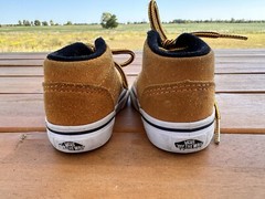 TODDLER Vans Skate Half Cab Brown Yellow Leather Toddler Size 4