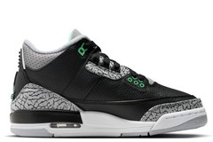 Big Kid’s Jordan 3 Retro Black/Green Glow-Wolf Grey (DM0967 031)