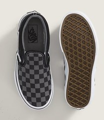 Vans Classic Slip-On Shoes Checkboard Black Pewter – Size 13C UY Youth Kids NEW