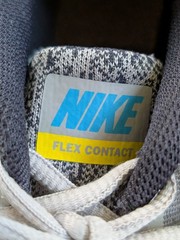 Nike Flex Contact Unisex Kids Sneakers Gray Black Low Top Lace Up Size 3.5Y