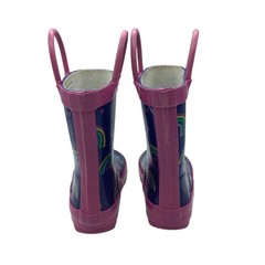 Lone Cone Kids Rain Boots Rainbow Print Navy Pink Rubber US 4