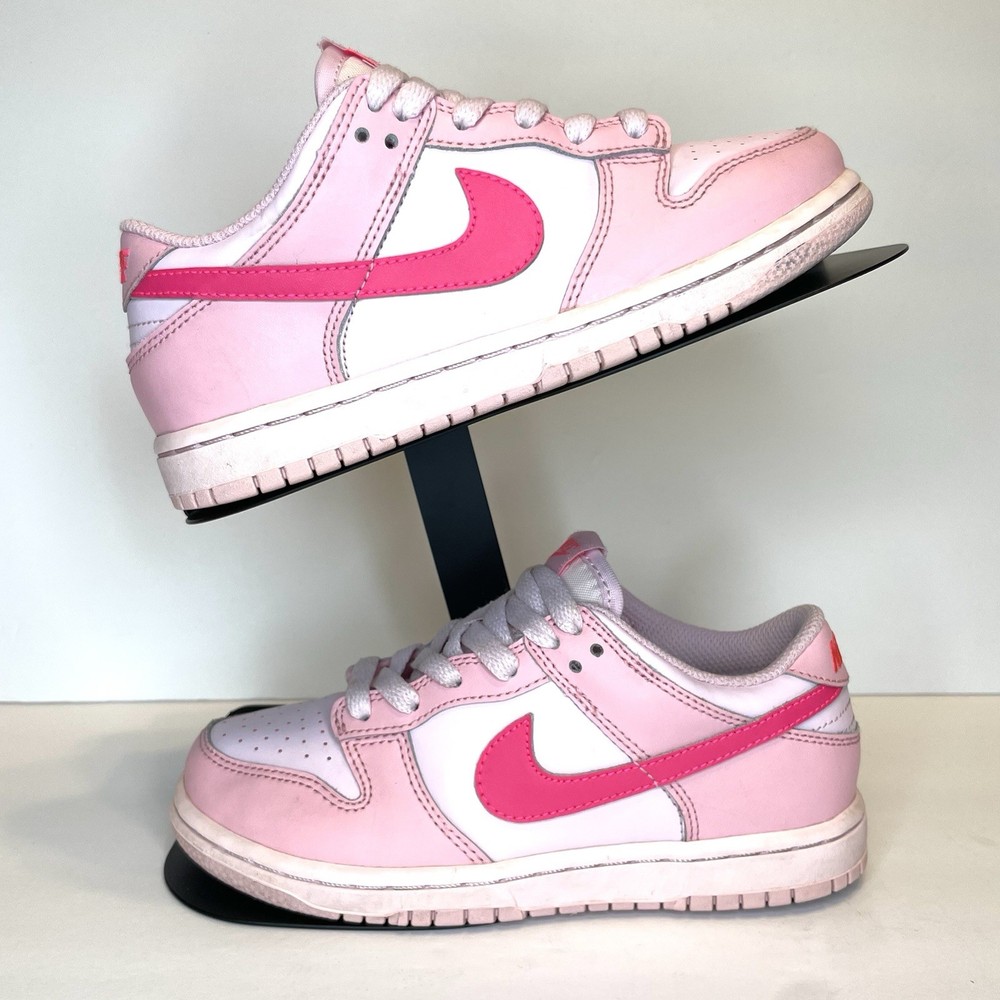 Nike Dunk Low Kids Size 1Y Athletic Sneakers Triple Pink, DH9756-600