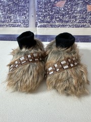 Disney Star Wars Slippers Chewbacca Brown Faux Fur KIDS Size M7-8 Lucas Films