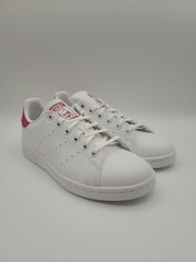 Adidas Originals Stan Smith J Youth Sz 5Y White Bold Pink Athletic Shoes FX7522