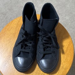 Converse All Star Little Kids Youth Sz 2 Canvas Sneaker Hi Top All Black Lace Up
