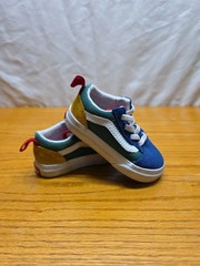 Vans Old Skool Elastic Lace Yacht Club Blue/Green/Yellow Toddler Size 5 #10