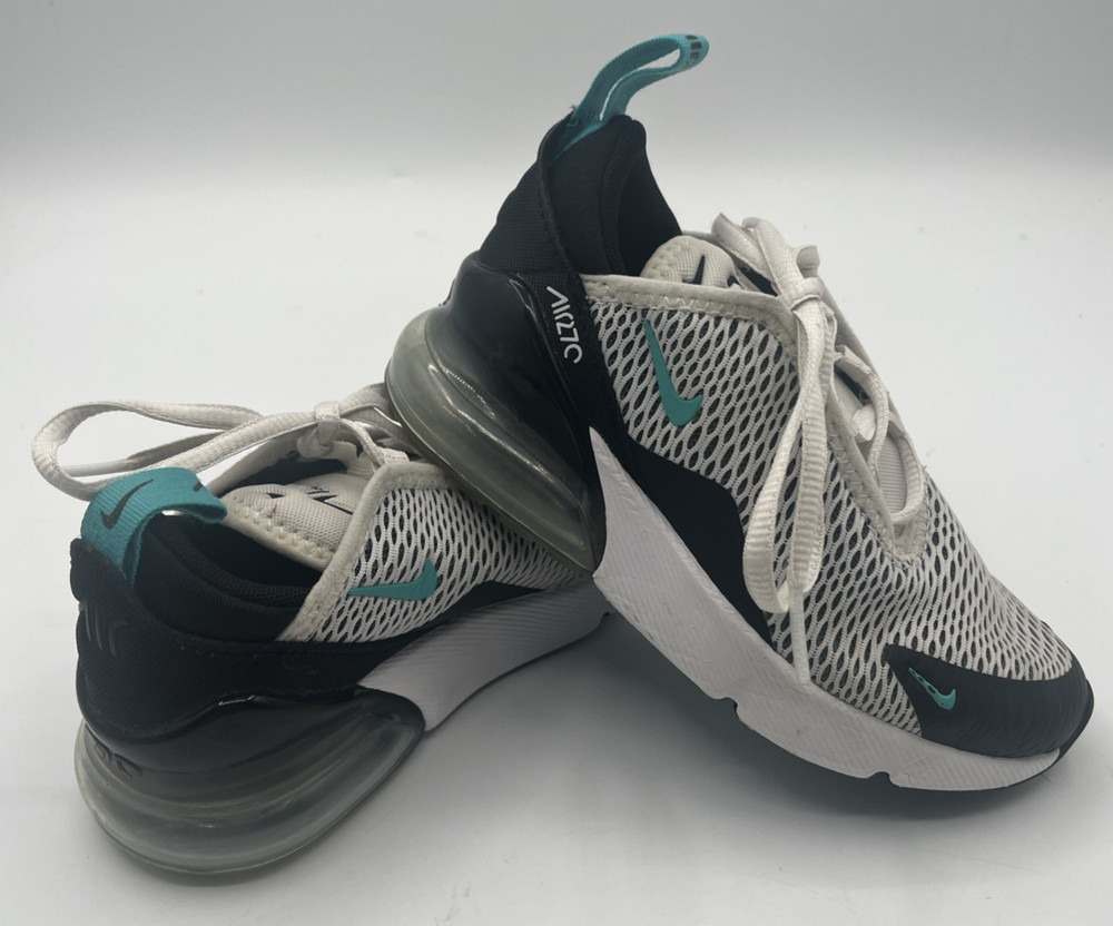 Nike Air Max 270 White Black Teal Dusty Cactus – Kids Size 10.5C – AO2372-101
