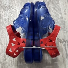 NEW: Mini Melissa Magic + Mickey Mouse Kids BB blue and red jelly sandals Size 7