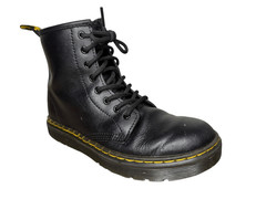 Dr. Martens Zavala Youth 3 Combat Boots Black Leather Lace Up
