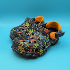 Crocs Unisex-Child Classic All-Terrain Terrazzo Clog Navy/Multi Splatter US C6