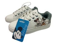 Disney Mickey And Minnie Children’s Size 1 White Sneakers Comfort Lace-Up Shoes