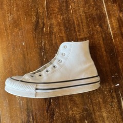 Converse Chuck Taylor All Star Move White Leather Platform High Top Kids Size 4