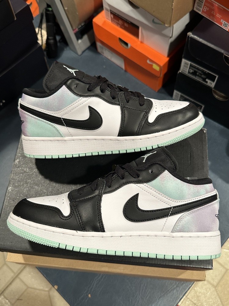 Size 6Y – Air Jordan 1 Low GS SE Pastel Tie-Dye Green Purple Black DQ2514-100
