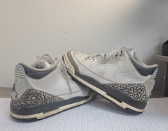 Jordan Air Jordan 3 Youth Sneaker Elephant Print White/Gray/Black 7Y DM0967-100