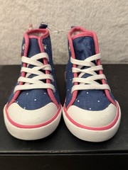 Gymboree Blue/Pink/White Polka Dot Rainbow High Top Lace Up Sneaker Kids US 8