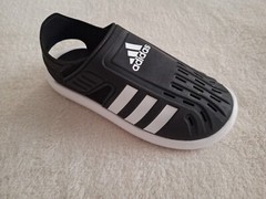 Adidas Kids Closed Toe Water Sandals Black White Lightweight Adjustable Size 1Y