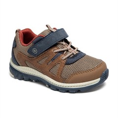 Stride Rite 360 Wide Toe Brown Navy Red Unisex Kids Sneakers Mesh Comfort Flat