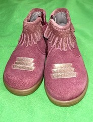 $68 KICKERS GENUINE SUEDE X RUBBER SOLE SIDE ZIPPER X HOOK & LOOP KIDS BOOTS 5