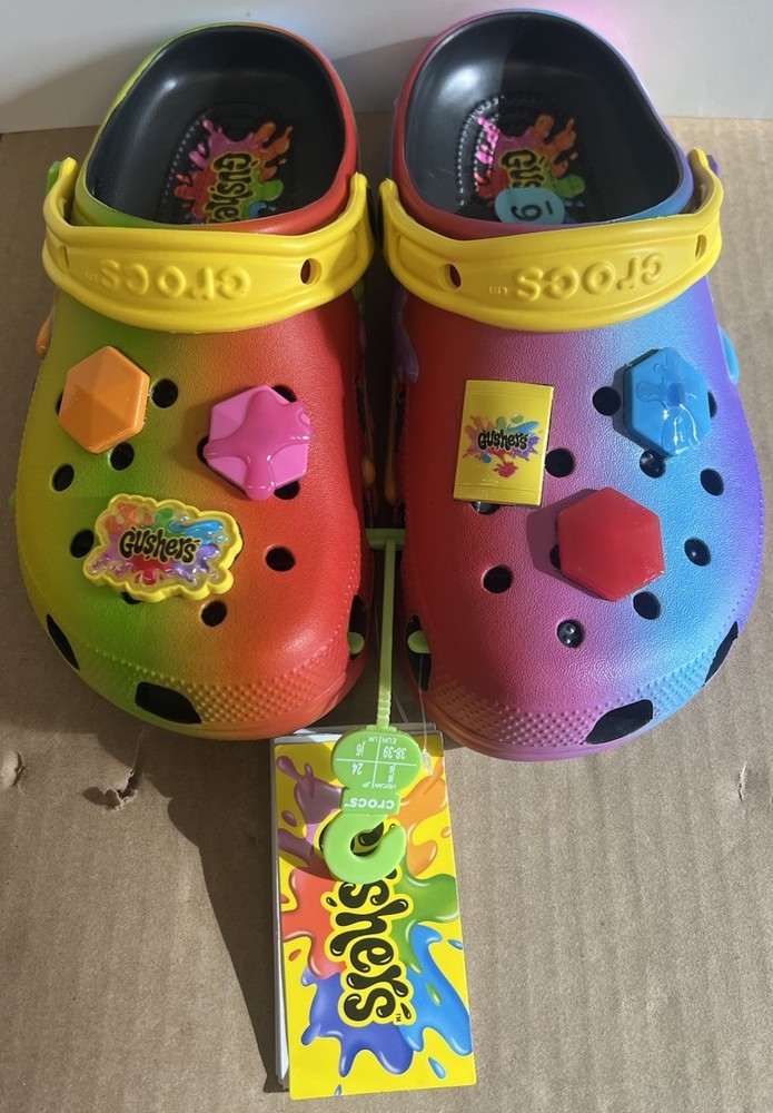 BRAND NEW Crocs Gushers Classic Clogs Limited Edition Big Kids Sz J6 21148-90H