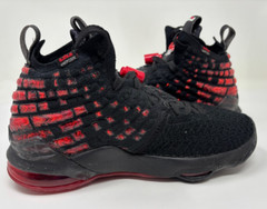 Nike Infrared Lebron 17 Black Red size 5.5Y BQ5594-006