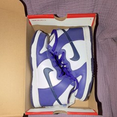 Nike Dunk Hi GS Purple White Leather High Top Sneaker Youth 6Y