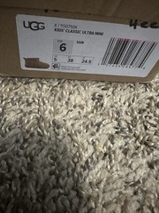 UGG Kids Classic Ultra Mini Bootie Sand Beige Suede US 6 EU 38 1130750K