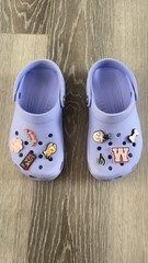 Crocs Classic Clog Color Blue Juniors Size J1 Lightly worn With Charms