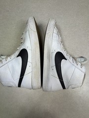Nike Blazer Mid DA4086-100 White Black Grey High Top Kids Sneakers 6.5Y Leather