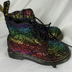 Doc Dr. Martens 1460 Pascal Toddler Sz 8 Rainbow Metallic Zip Up Boots Toddler