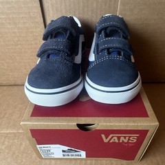 VANS Old Skool V Unisex Kids 9 Navy/Black/White Suede H&L VN000D3YNVY