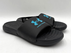 Under Armour ANSA FIXED Unisex Kids‘ NEW Slide Sandals Black/Blue US Size 4Y