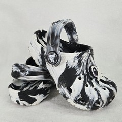 Crocs Classic Clog Shoes Kids C6 Black White Tie Dye Astronaut Space Galaxy