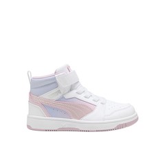 PUMA Rebound V6 Mid Blurry Dreams Lace Up Toddler Girls Pink, White Sneakers C