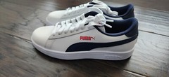 Puma junior size 5c regular, puma smash v2 L Jr. White-peacoat-red.