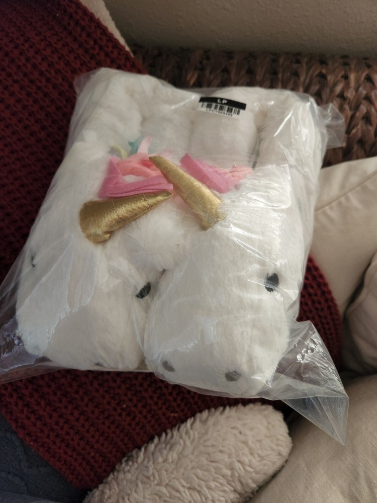 RARE NEW Pottery Barn Kids Critter Unicorn Slippers XL X-Large 3Y–5Y SMALL ADULT