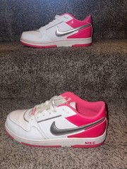 Nike Prestige 3 GS Unisex Kids 7Y White/Pink/Silver Low Top Leather 394878-106