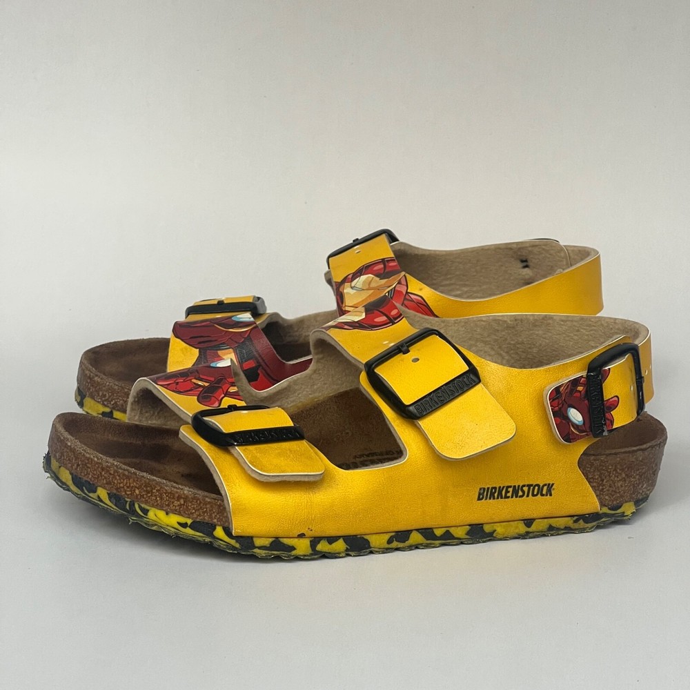 BIRKENSTOCK KIDS MILANO BIRKO-FLOR MARVEL IRONMAN YELLOW Sandals Size 33 / UK 2