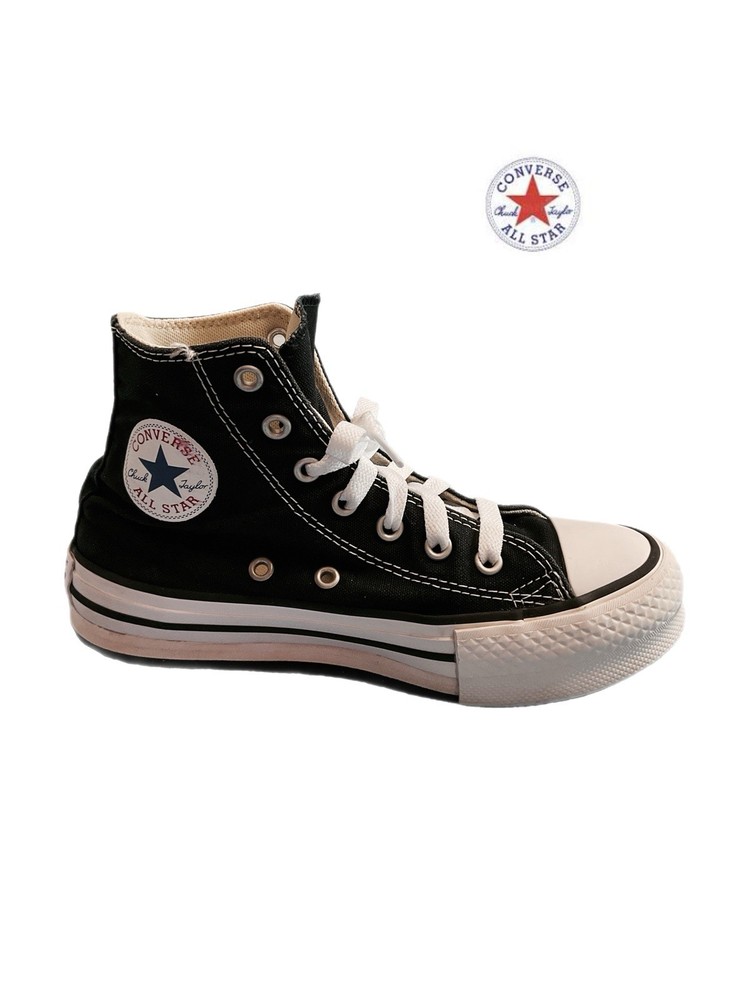 Converse Chuck Taylor All Star Black Youth 2 Hi Top Platform New Laces 372859F