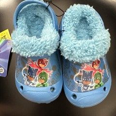 PJ MASKS FAUX FUR LINED CLOG WATERPROOF BLUE SZ 5/6 SMALL TODDLER