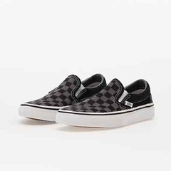 Vans Authentic Kids Classic Slip-On Checkerboard Black/Pewter Shoe – Kids 2.5