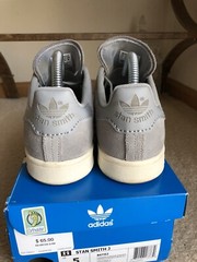 Adidas Stan Smith J Grey Suede Mens Size 5/Wmns 6.5 BA7352