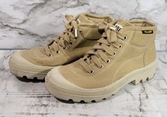 Palladium Pampa Canvas Boots Sahara Khaki Size 3 Kids Youth