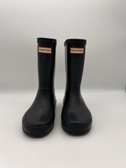 Hunter First Classic Kids Rain Boots Unisex Size 10 Black Rubber Wellies
