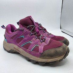 Merrell Oakcreek Low Waterproof Kids Size 4 Purple Hiking Shoes Camping Outdoors