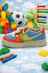 Nike Air Force 1 Low Hemp Sneaker Youth SZ 5.5 DV2192-400 PS Red Blue Citron