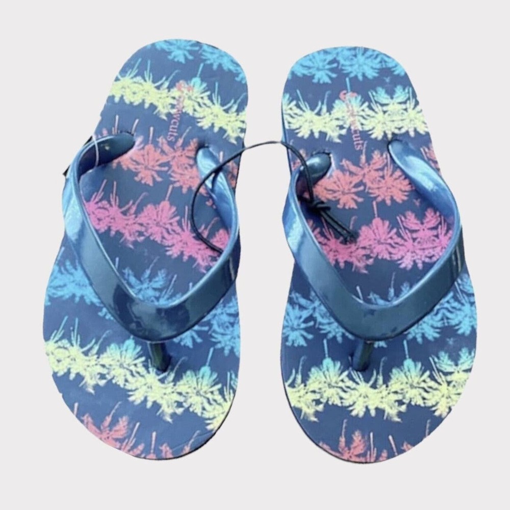 NEW Crewcuts (9) Rainbow Palm Trees Flip Flops