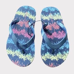 NEW Crewcuts (9) Rainbow Palm Trees Flip Flops