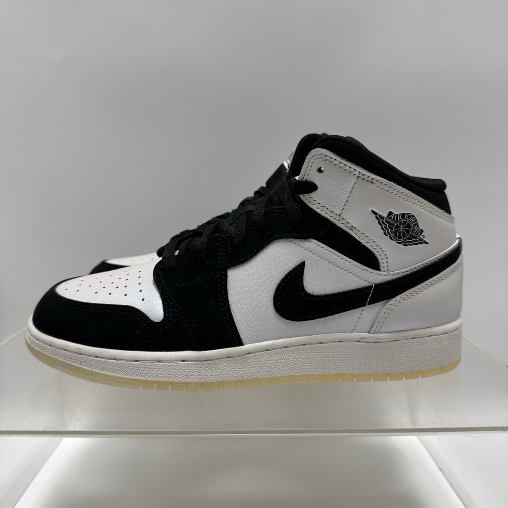 Brand New Nike Air Jordan 1 Mid SE Diamond GS White Black DN4321 100 Size 7Y