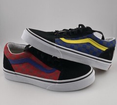 Vans Old Skool Black Blue Yellow Red Canvas Suede Shoes 500714 | SIZE 3